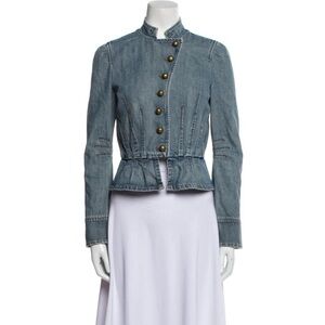 Marc Jacobs Blue Denim Jacket with Brass Accents